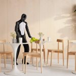 El gran avance de la humanidad con su nuevo producto el robot humanoide.
